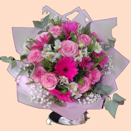 Ramo de 10 rosa 10 gerberas u astromelias 8000