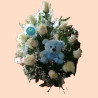Arreglo de nacimiento 12 rosas peluche y Topper ( ver disponibilidad de peluche)