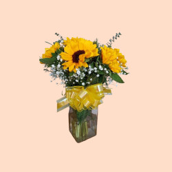 Florero De 10 Girasoles