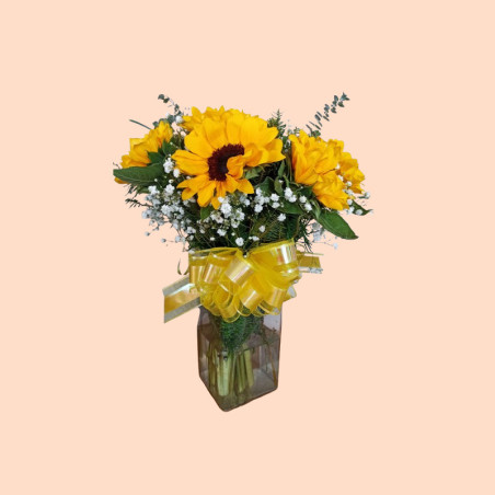 Florero De 10 Girasoles