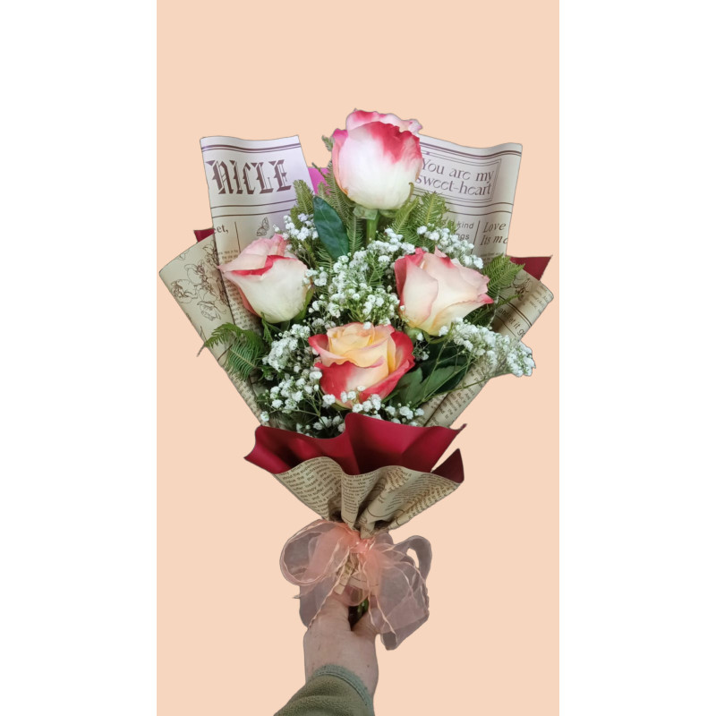 Bouquett De 4 Rosas
