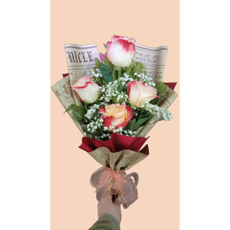 Bouquett De 4 Rosas