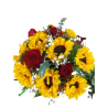 Florero De 10 Girasoles y 5 Rosas