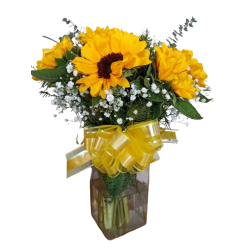 Florero De 10 Girasoles