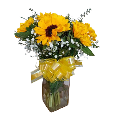 Florero De 10 Girasoles