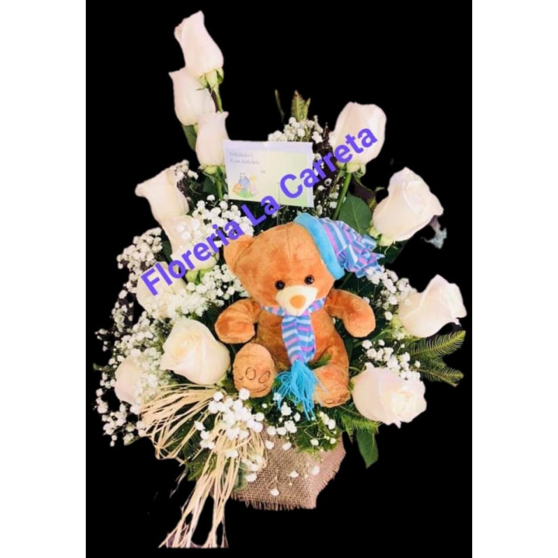 Arreglo nacimiento con peluche ( ver disponibilidad de diseño )