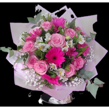 Ramo de 10 rosa 10 gerberas u astromelias 8000